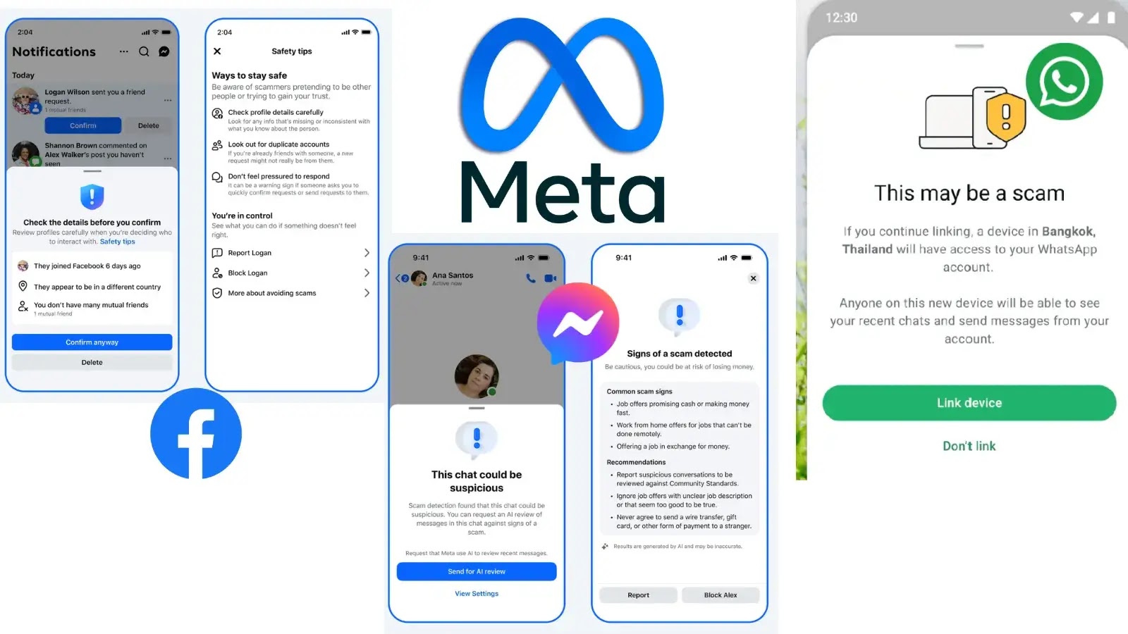 Meta lanza nuevas herramientas antiestafa en WhatsApp Facebook y Messenger